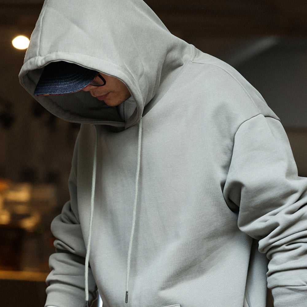 Casual 480g Heavyweight Hooded Sweatshirt Loose Cotton Terry Bottom cl