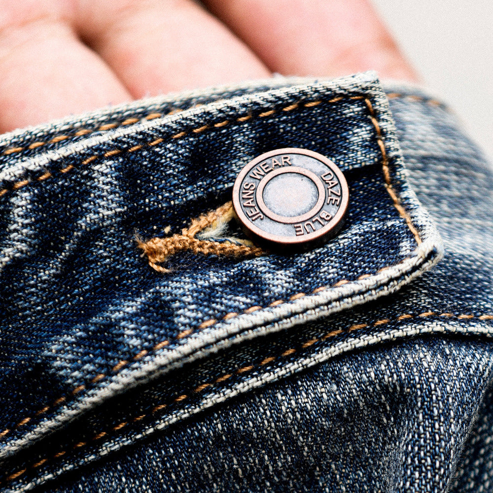 Bamboo patterned Western denim jacket, men's classic outerwear, motorcycle workwear jacket