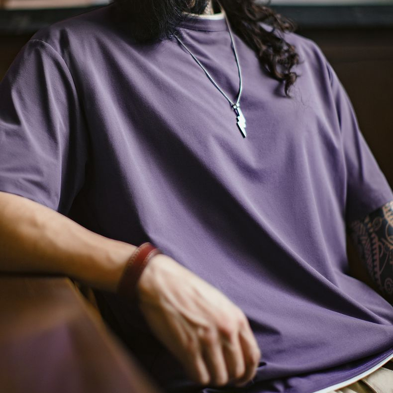 American style quick drying cool sun protection men's loose round neck T-shirt