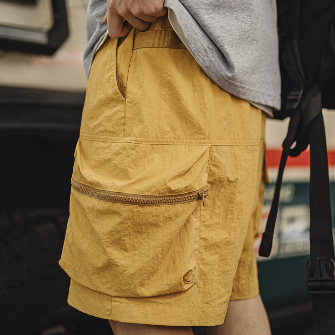 Summer American retro mountain style quick drying multi pocket shorts