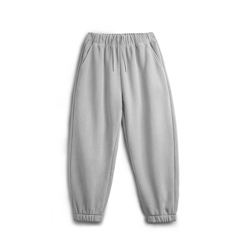 Maden double-sided shaker fleece drawstring sweatpants padded warm sports leisure straight pants