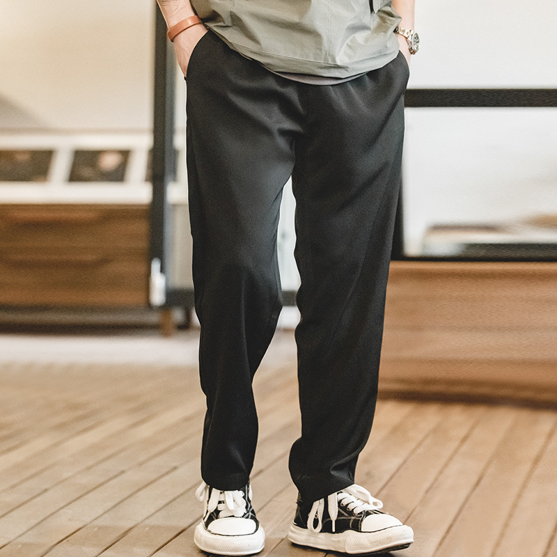 Maden Sagging feeling casual wrinkle resistant and non ironing elastic waist straight leg suit pants