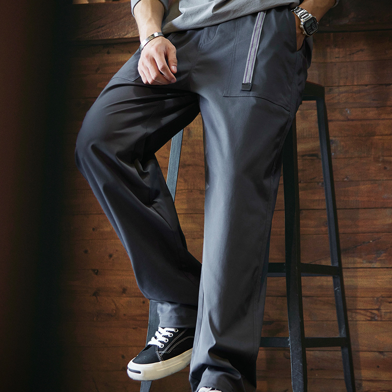 Japanese Outdoor Waterproof Drawstring Tied Leg Men'S Straight Leg Workwear Casual Pants