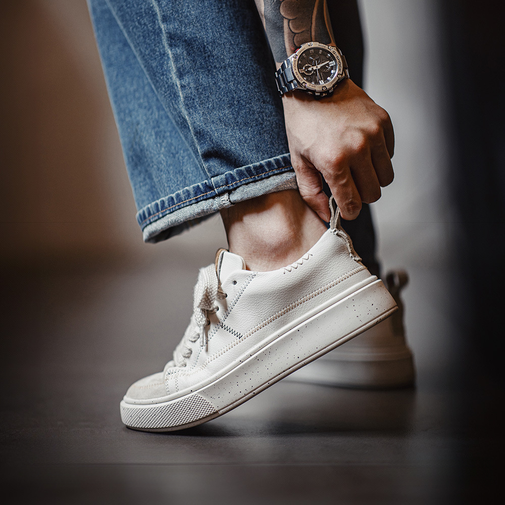 Maden's summer men's design sense niche casual sports versatile thick sole small white shoes