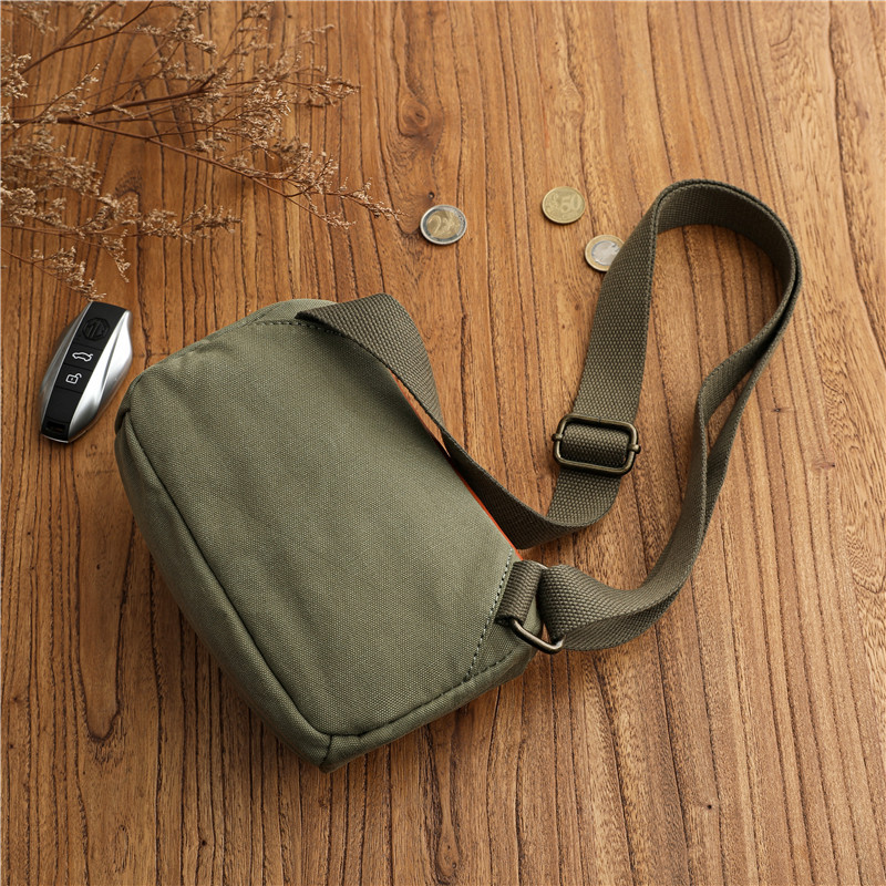 Simple retro street casual large capacity canvas crossbody bag