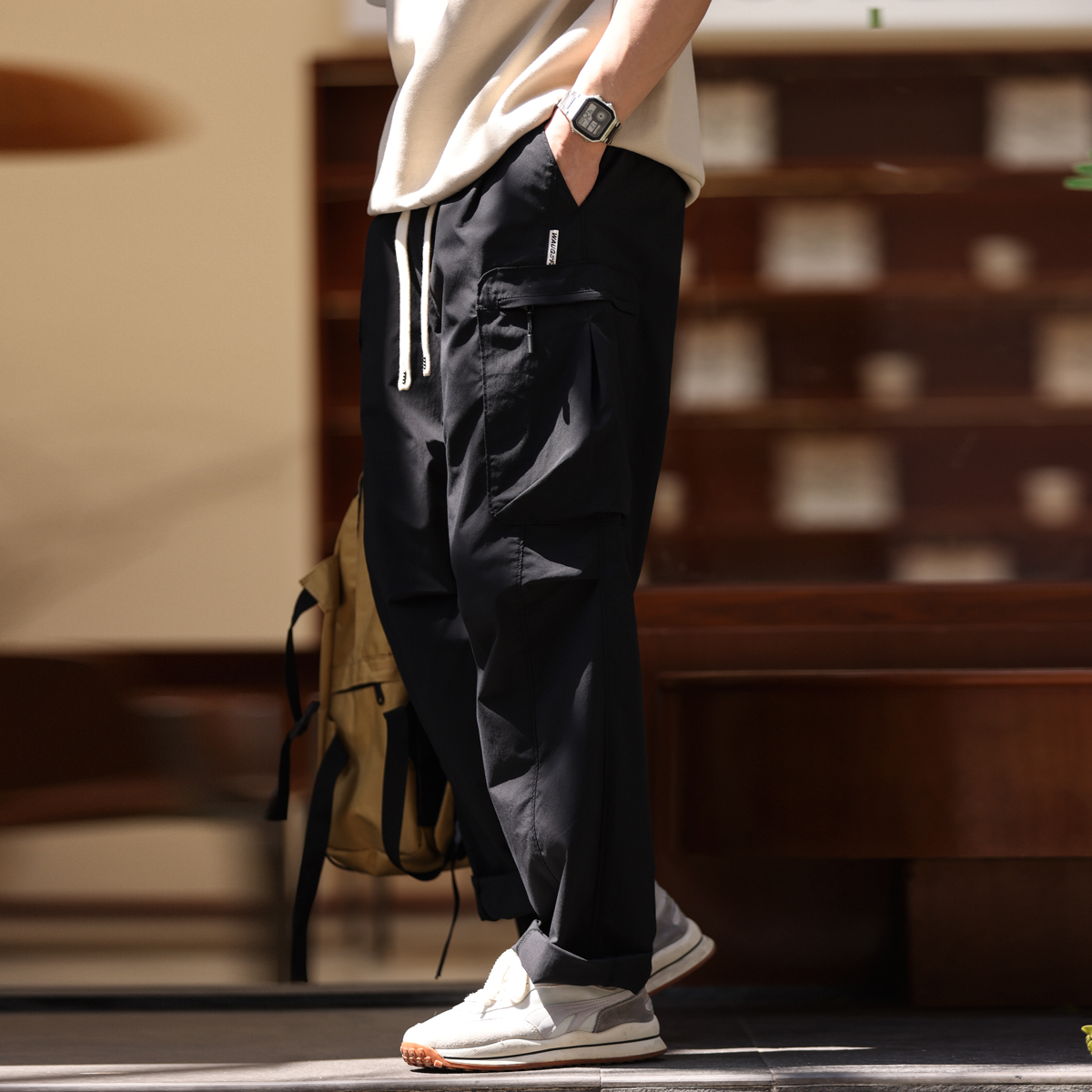 American retro multi pocket men's cleanfit outdoor sports loose casual pants
