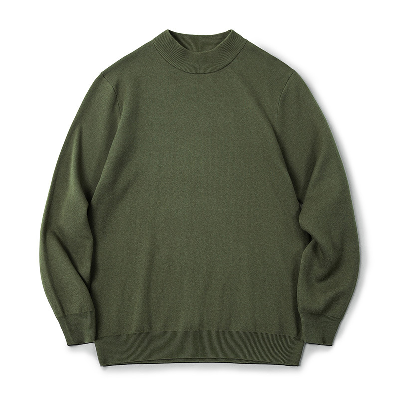 MADEN Casual Basic Style Mock Neck Sweater Thermal Head Cover Knitted Bottoming Shirt
