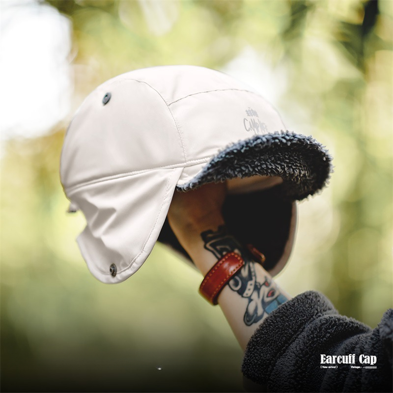 Maden Mountain Outdoor Vintage Pilots Flip brimmed Hat Shake Fleece Ear Protection Flat brimmed Lei Feng Hat