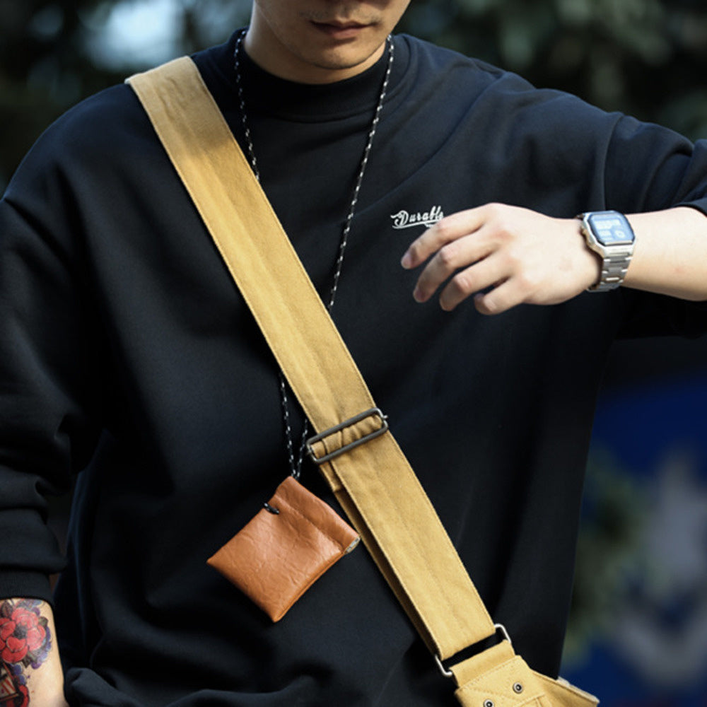 Retro casual 480g heavyweight round neck sweatshirt, loose vintage mottled printed top