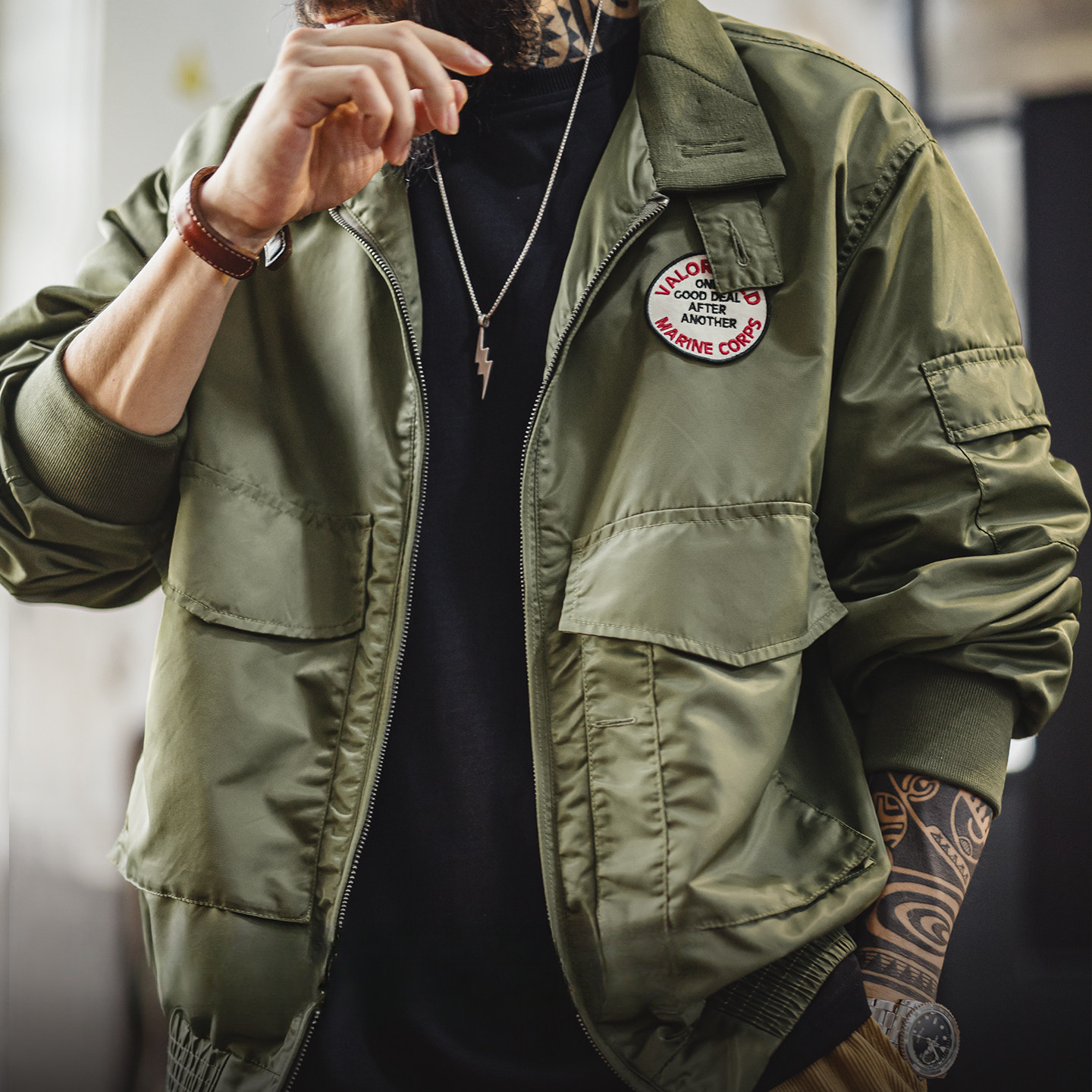 American G8WEP Black Panther Assault Jacket Nylon Short Leading Green Thin Coat