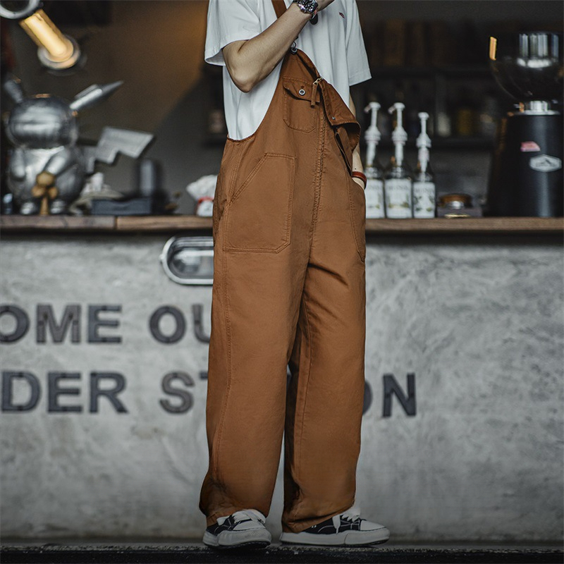 Maden retro navy deck strap pants amikaji strap casual straight leg jumpsuit