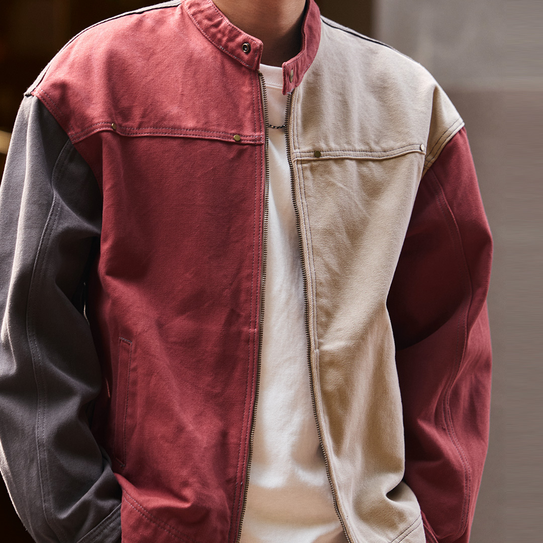 American Style Color Blocked Harrington Men'S 2025 Casual Hunting Jacket