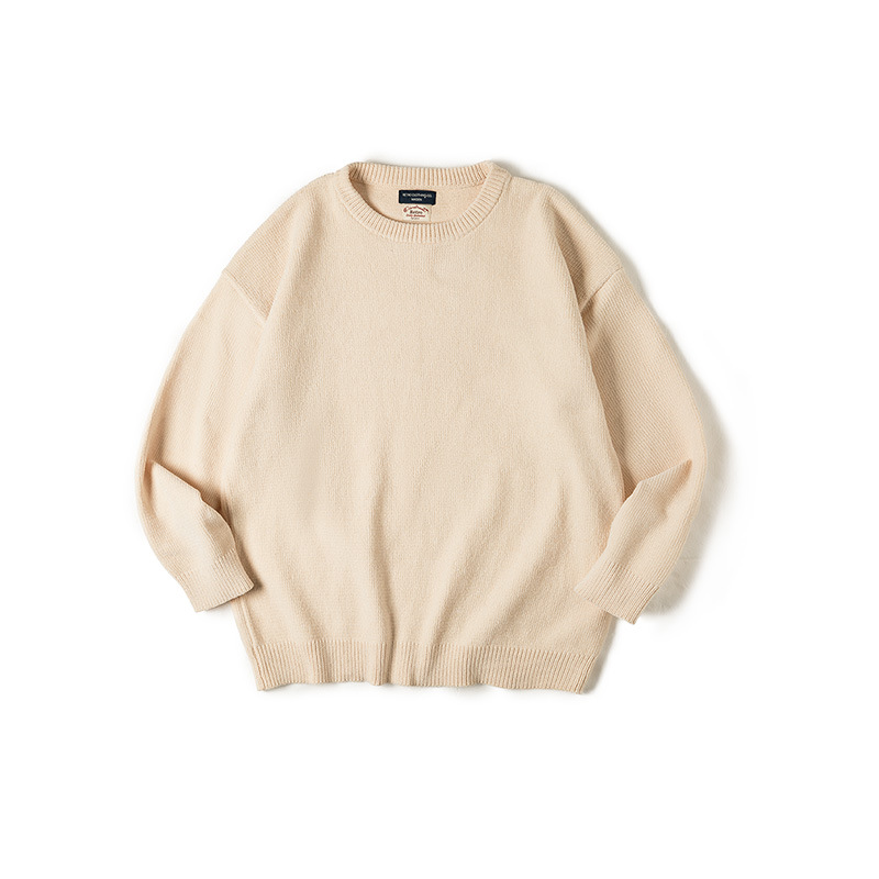 Maden Casual Chenille round Neck Sweater Warm Skin-Friendly Bottoming Sweater Lazy Top