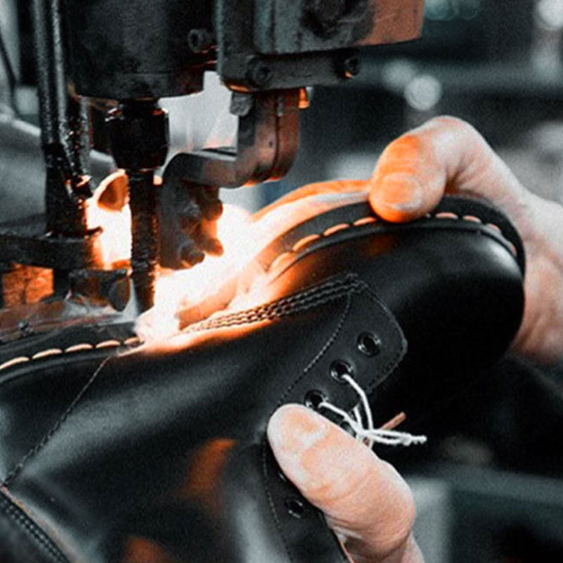 Maden Mid top black men's shoes, genuine leather retro short boots, British style work clothes, couple boots