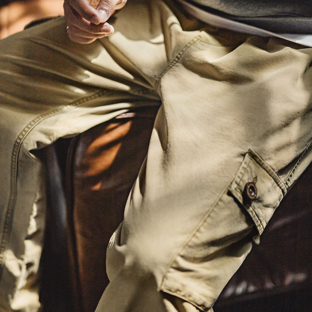 American Retro M51 Khaki Multi Pocket Casual Washed Distressed Straight Leg Pants