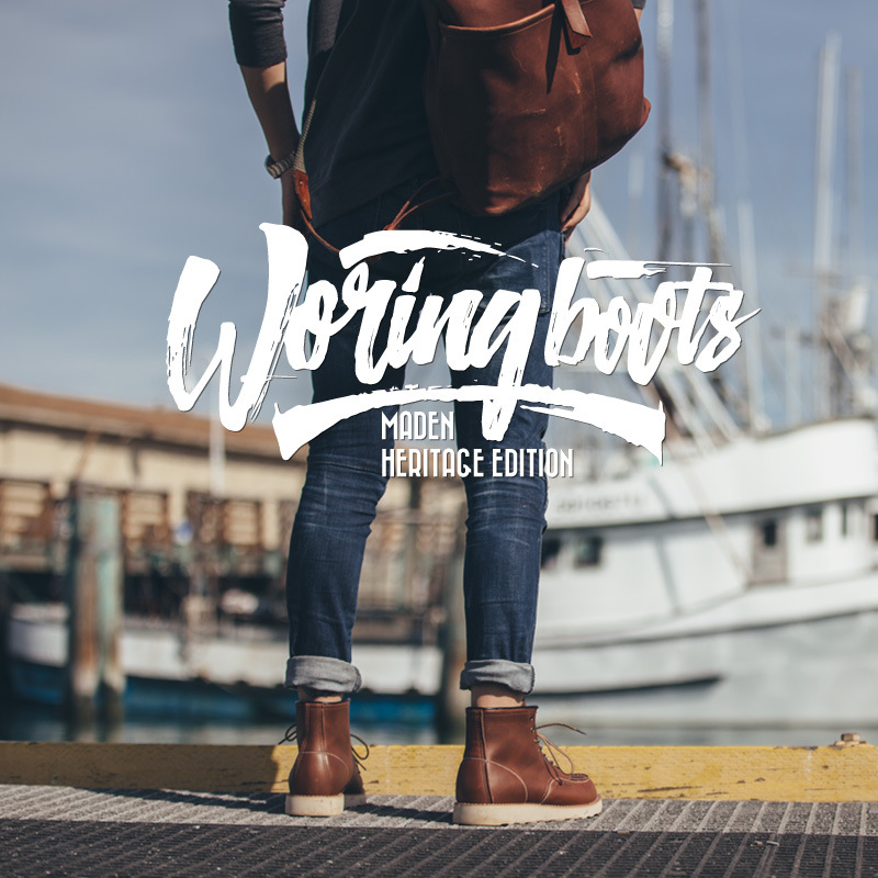 Maden Mid-Top British style leather shoes, American retro Amikaki genuine leather Martin boots