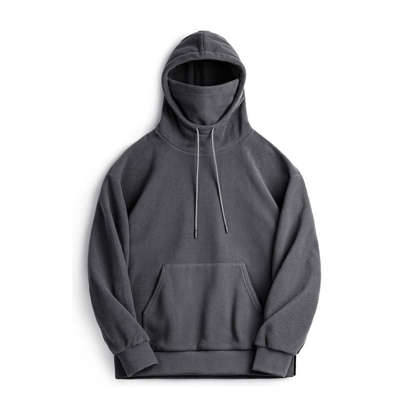Marden Workwear American Casual Polar Fleece Balaclava Hooded Sweater Windproof Pullover Mask Top for Men Autumn