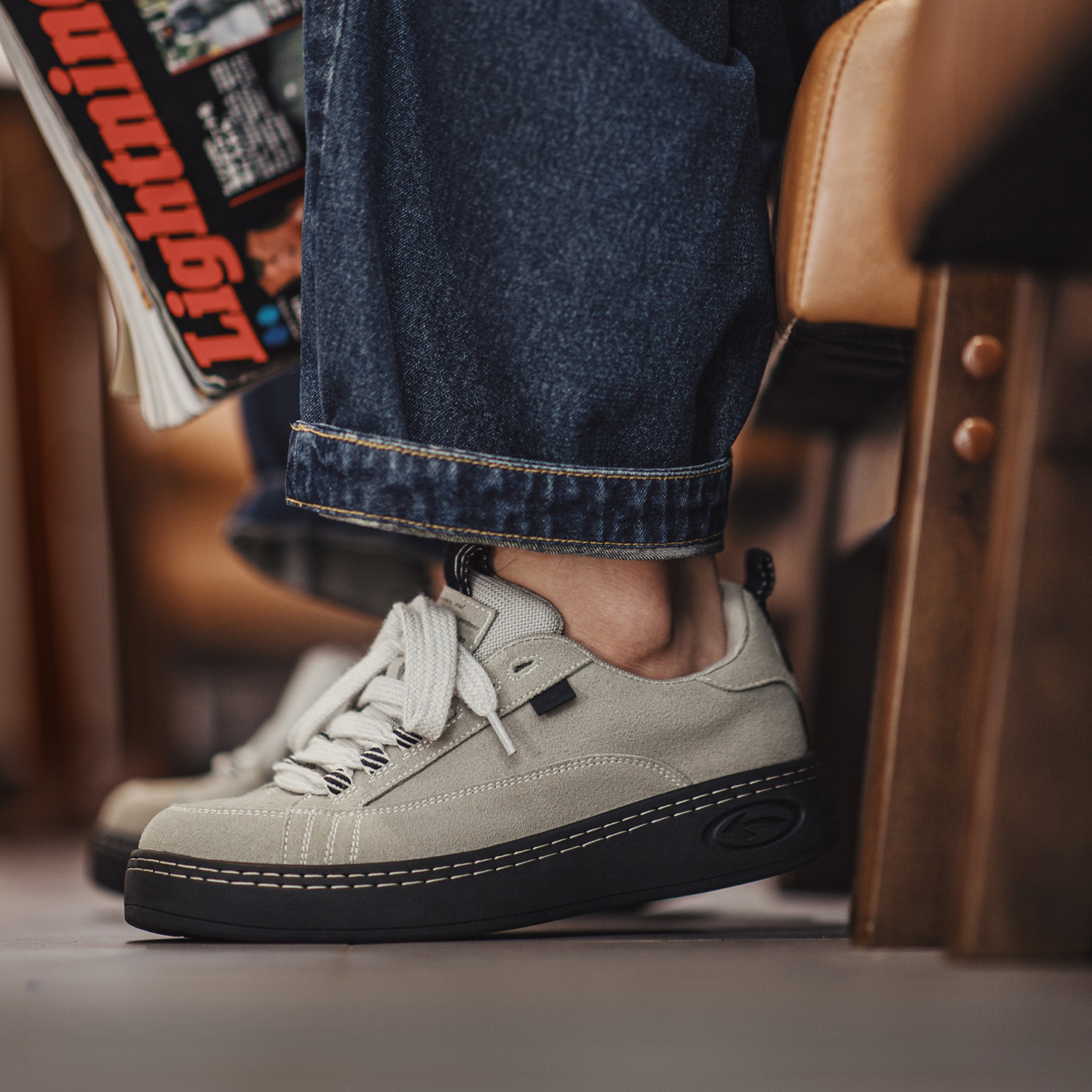 American Gray Retro Suede Low Cut Casual Shoes