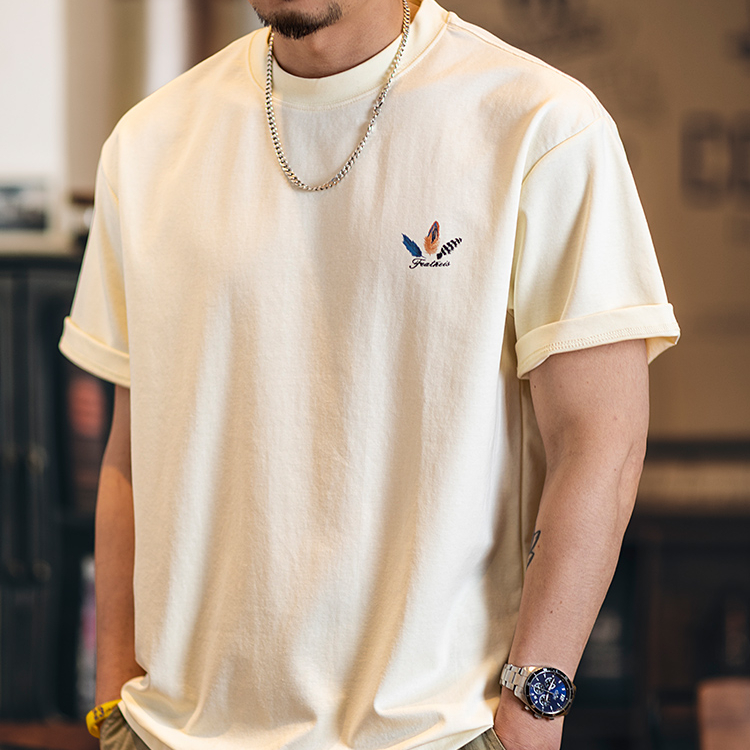 American retro fun printed men's loose casual short sleeved t-shirt