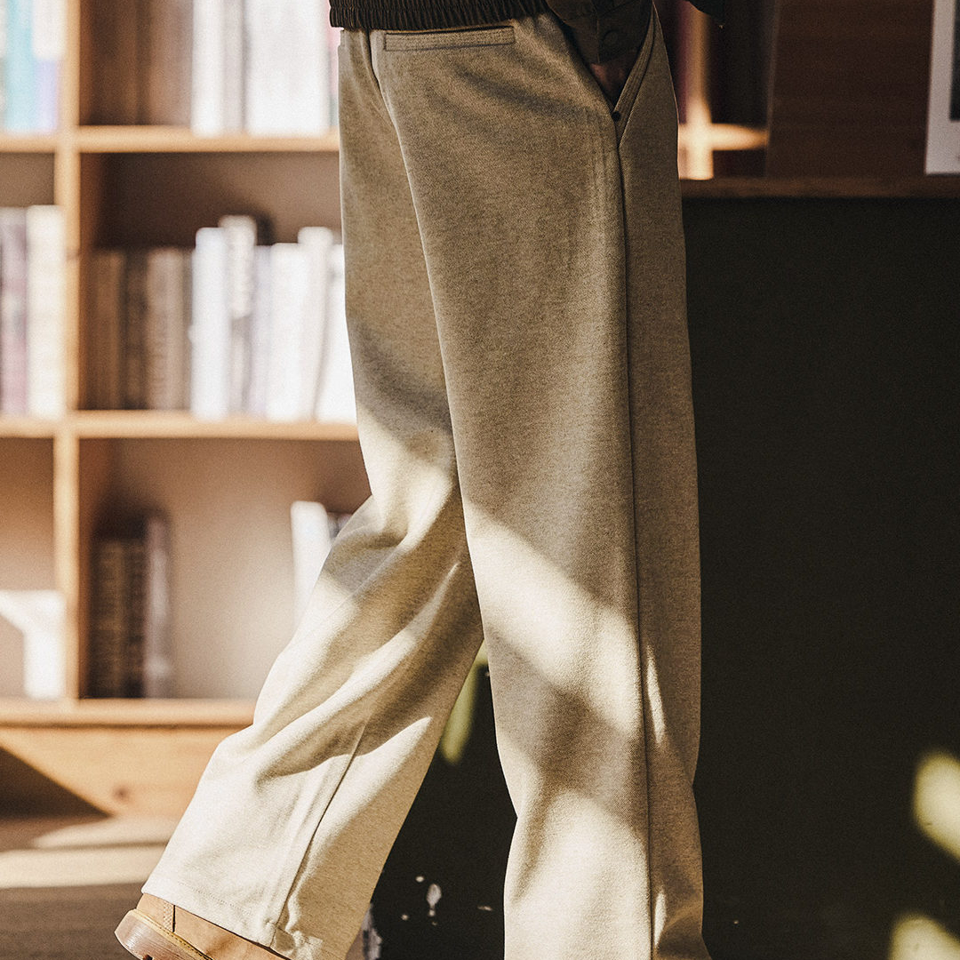 Old Money Style Men'S Autumn And Winter Loose Straight Sports Casual Pants