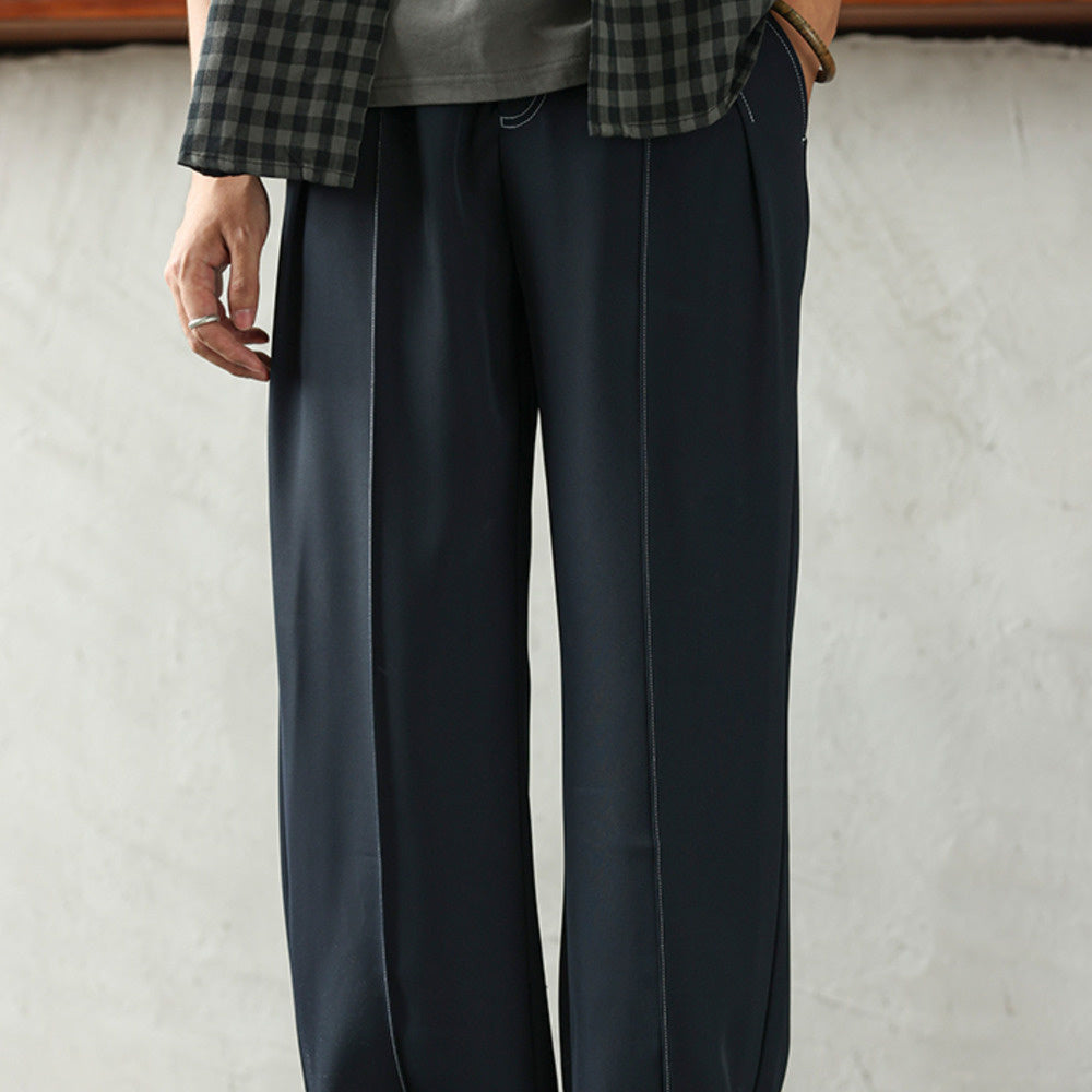 Casual Draped Straight Western Pants Niche Wanted Bright Line Commuter Premium Sense Wide Leg Trousers