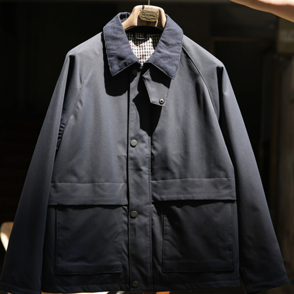 Vintage Plunging Sleeve Harrington Jacket Corduroy Patchwork Lapel Detroit Workwear Jacket