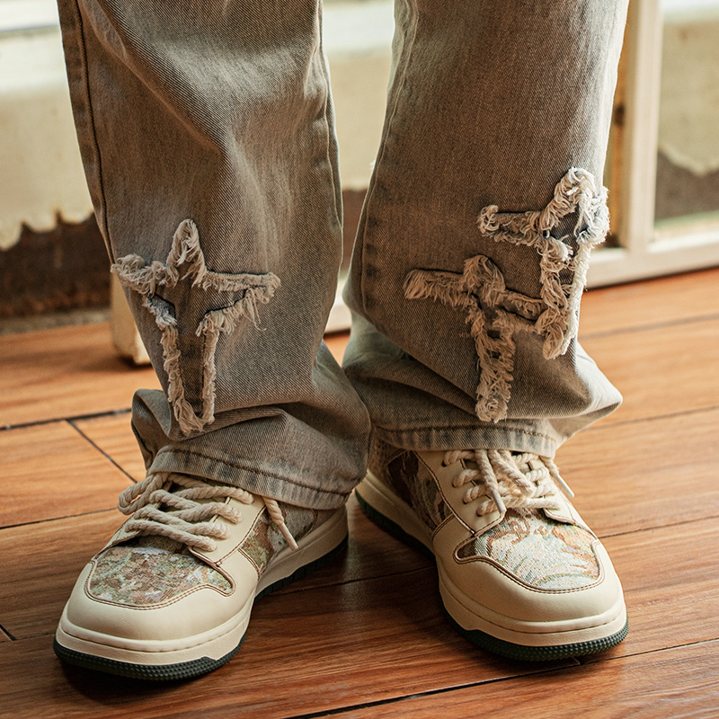 Maden Secret Forest Oil Painting Board Shoes Breathable Thick Sole Sports and Casual Trendy Shoes