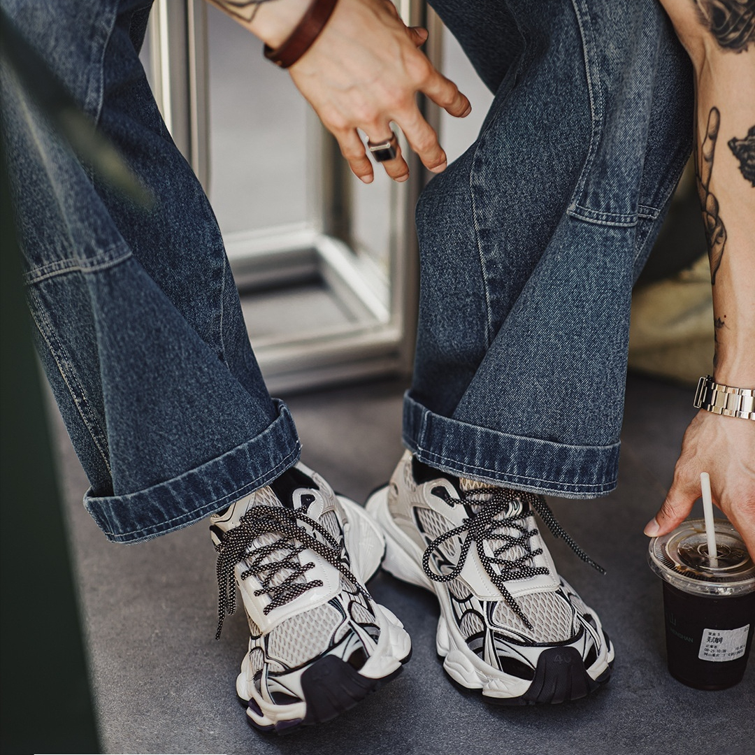 Manhattan Men's 2025 Autumn New Thick soled Mesh Height Increasing Sports and Leisure Shoes