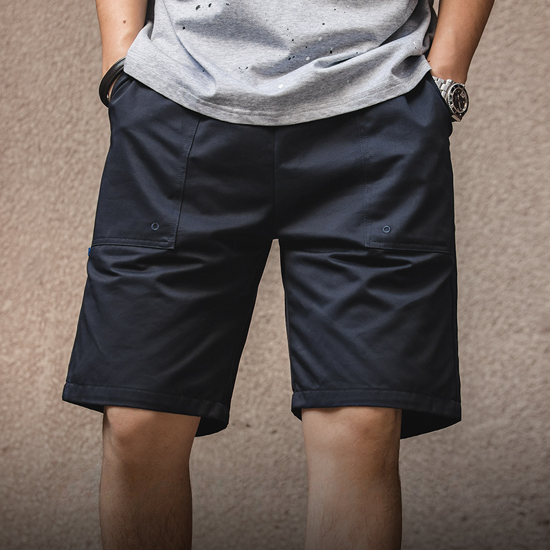 Magi French Vintage Elastic Waist Split Casual Loose Straight Beach Pants