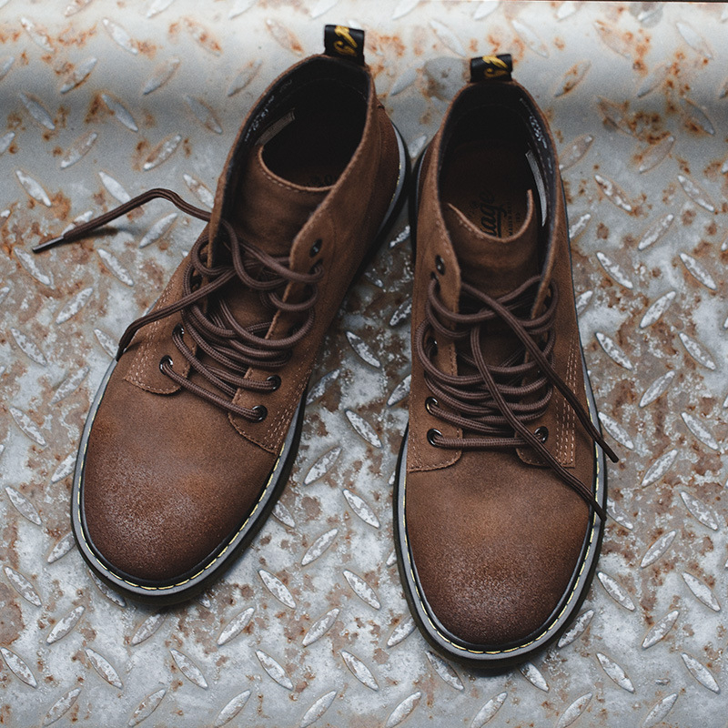 Maden mid cut desert high cut British style Martin boots trendy men's leather short boots