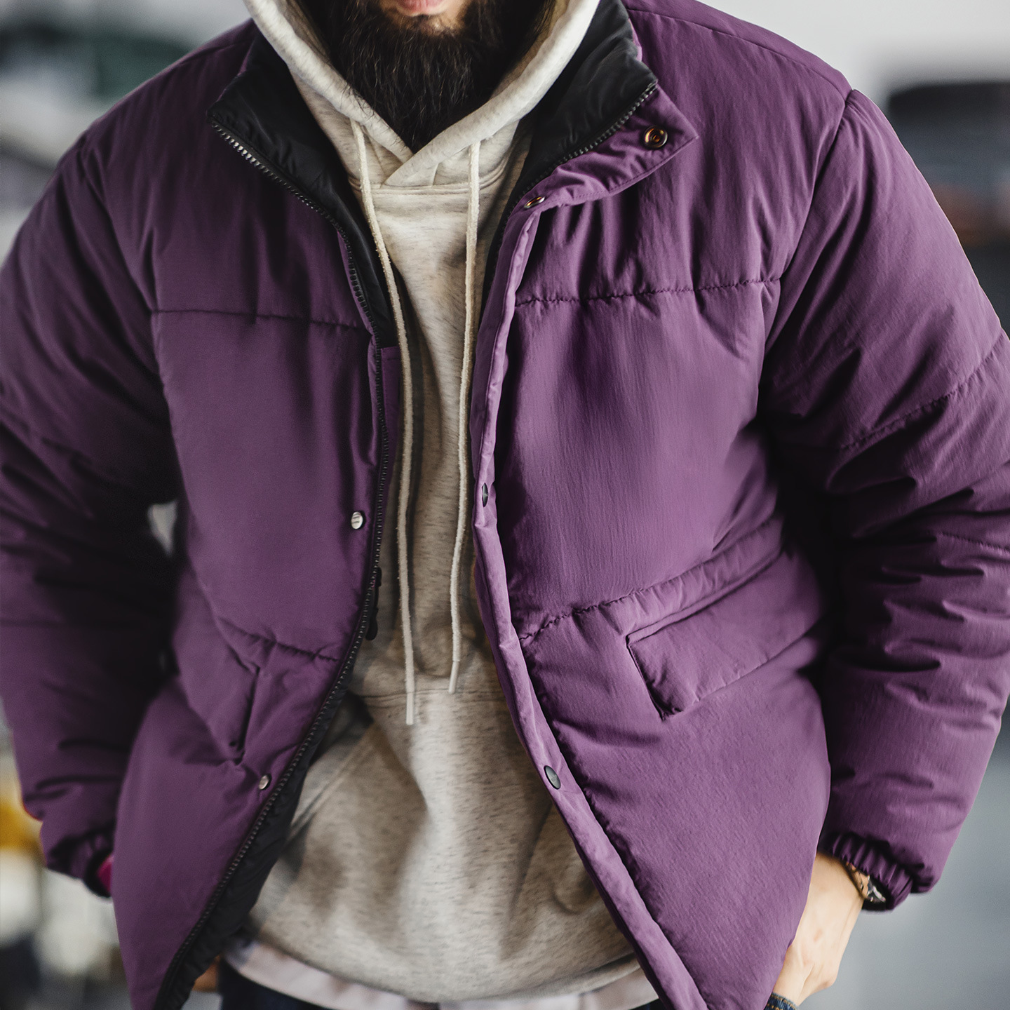 American Double-Sided Mountain Style Thick And Warm Short Stand Up Collar Jacket