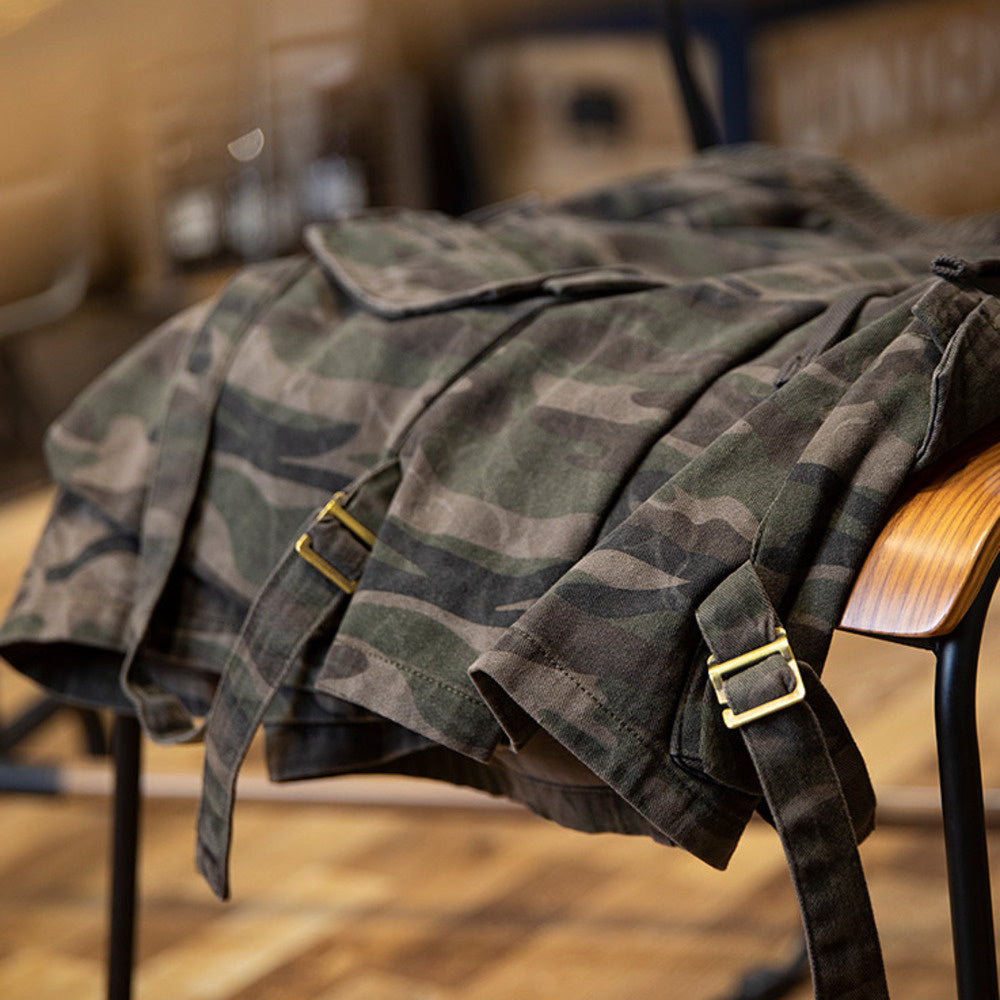 Summer American Retro New Cotton Loose Trendy Brand Camouflage Shorts