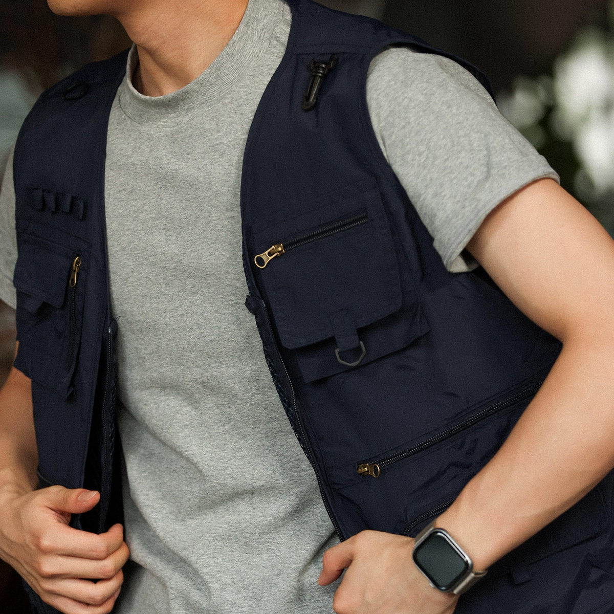 American outdoor men's multi pocket breathable photography tactical vest