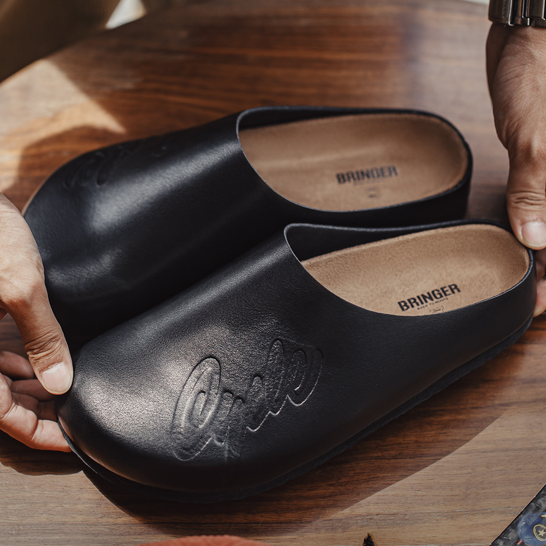 Summer New Men's Minimalist Old Money Style One Step Casual Cork Bottom Slippers