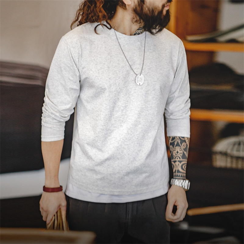 Maden casual Sorona cool long sleeved T-shirt Sorona quick drying antibacterial round neck top