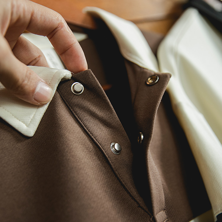 American Retro Men'S Summer New Style Contrasting Color Elastic Loose Polo Shirt