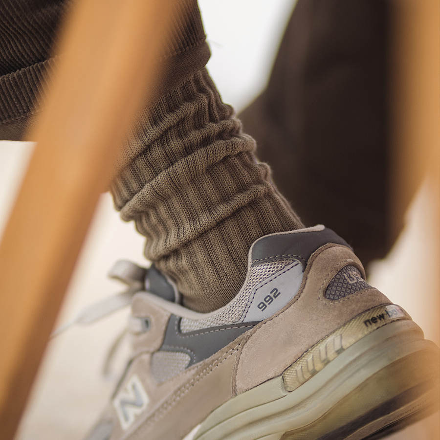 Japanese retro Amikaji pure cotton knitted long socks