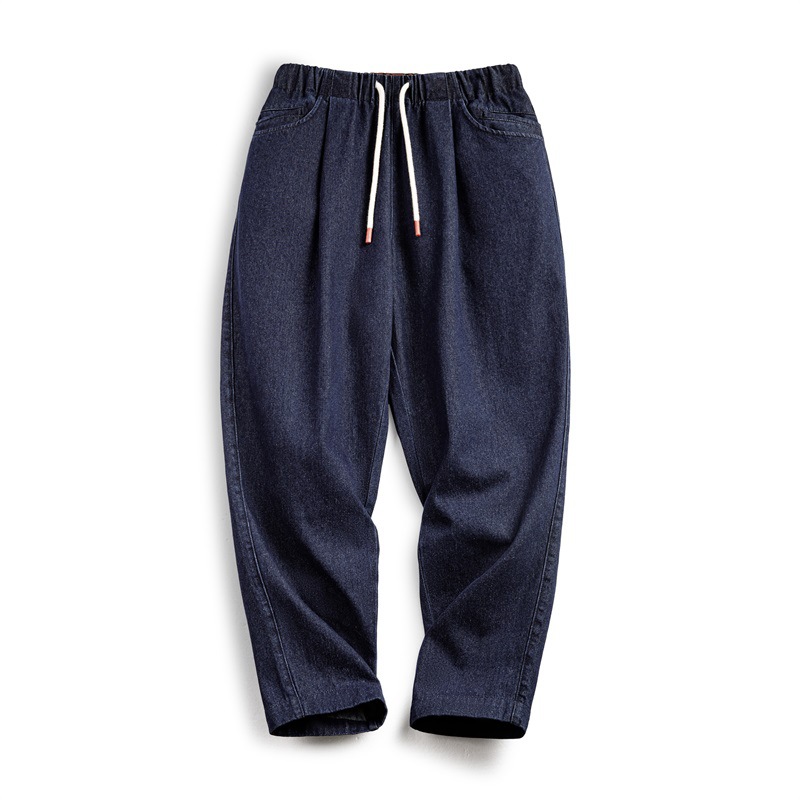 Maggots casual Jogger denim jeans Vibe elastic waist band drawstring washed straight leg pants