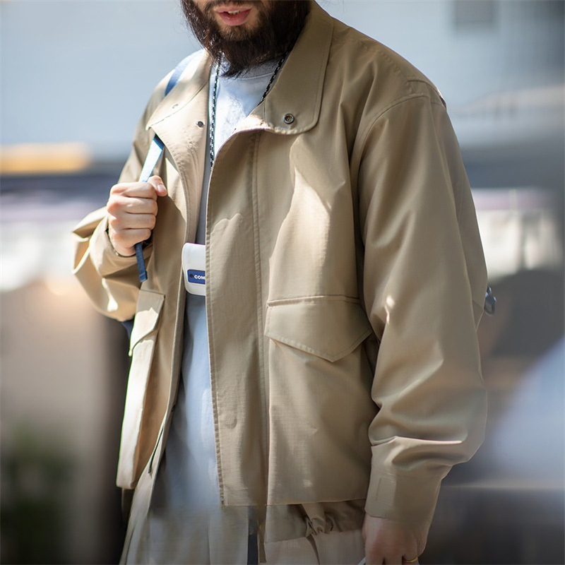 Maden M65 Jacket Multi-Pocket Lapel Amekaji Loose Khaki Coat