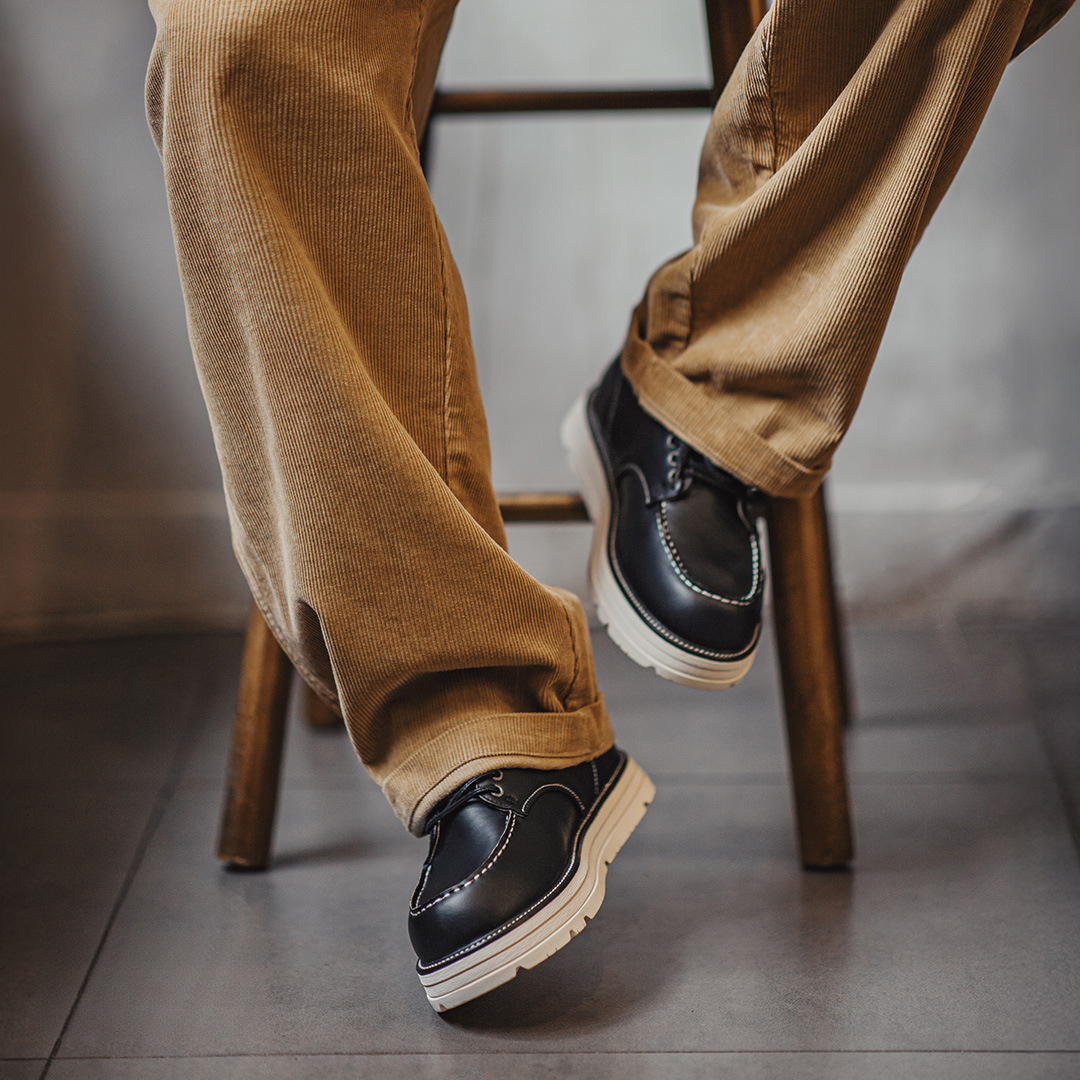 Autumn New Mokasin American Retro Men'S Thick Soft Sole Thin Black Casual Leather Shoes