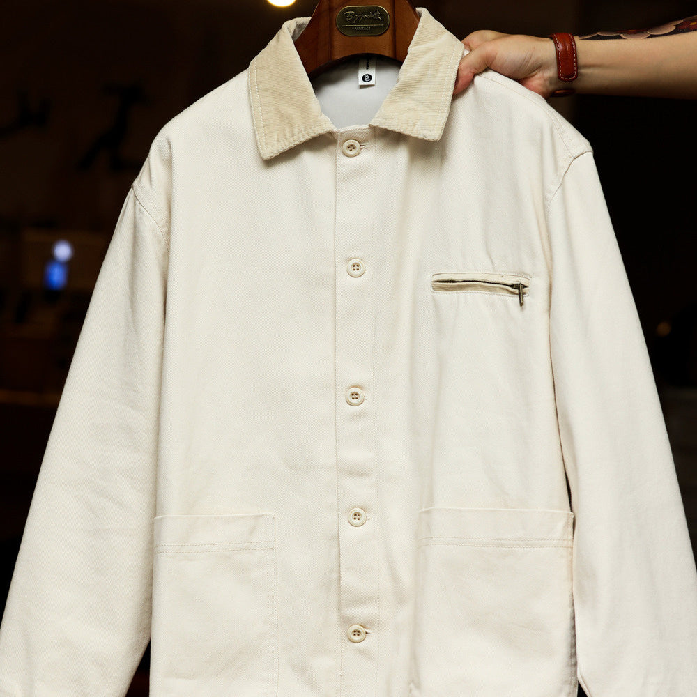 Michigan canvas jacket with two tone collar and washed J97 workwear hunting jacket