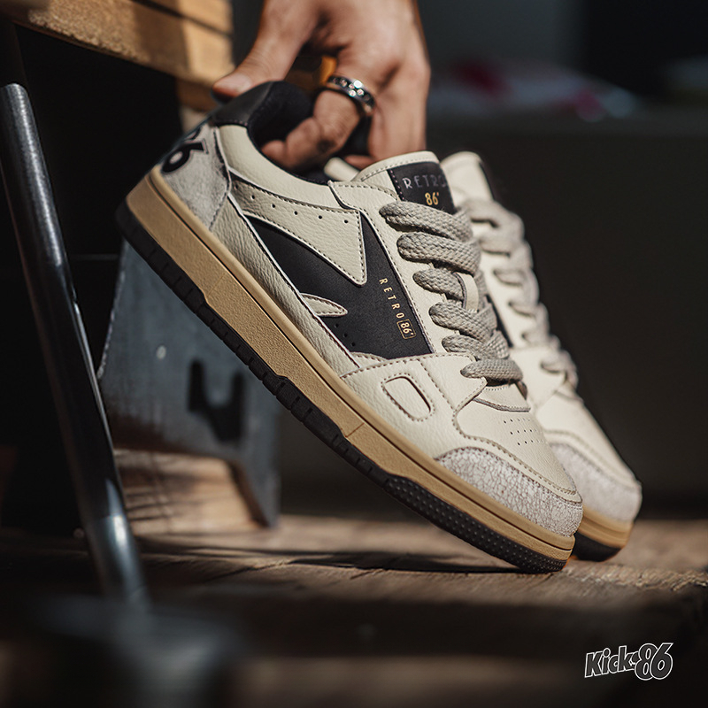 Maden's new cracked board shoes are versatile for men's casual sports retro white shoes