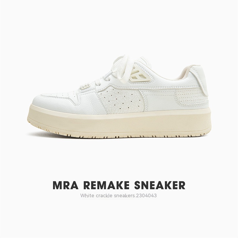 Maden New Ice Crushed Soda Cracked Little White Shoes Versatile Thick Sole Sports and Casual Shoes