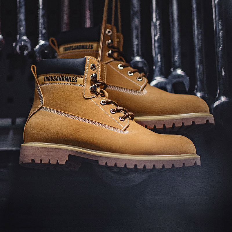 Maden autumn big yellow boots, casual mid help, Martin boots, outdoor hiking boots, retro workwear boots