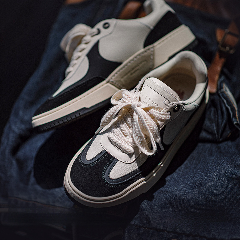 Maden Panda De Xun Trendy Shoes with a niche design sense, casual sports flat bottom versatile board shoes