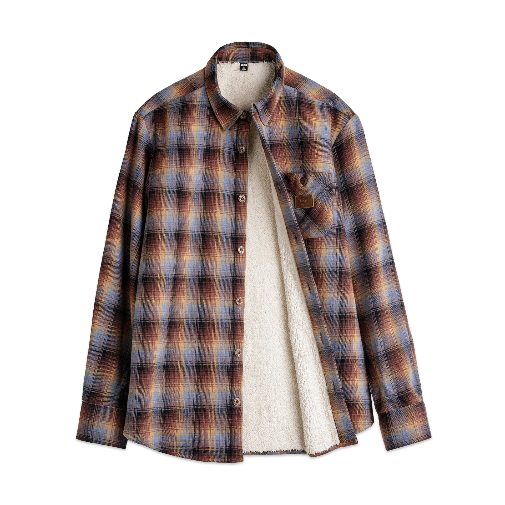 New Autumn And Winter American Retro Plaid Fleece Warm Plaid Shirt