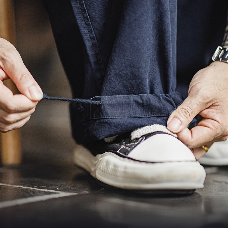 Maden made vintage ink double knee parachute pants oversized loose straight leg casual pants