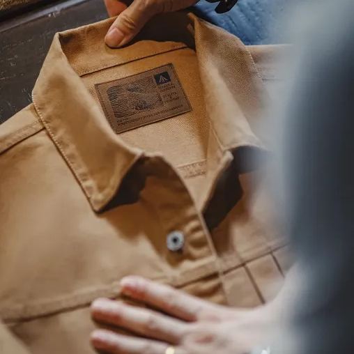 MADEN Vintage Western Ranch Maillard Heavy Canvas Lapel Denim Jacket