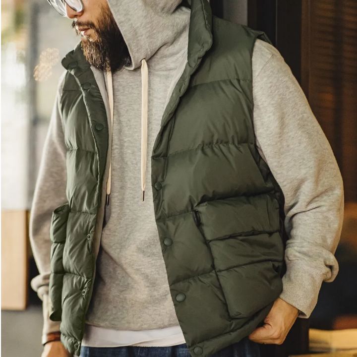 MADEN Casual Light Thin Duck down Keep Warm Inner Match Outer Wear down Vest