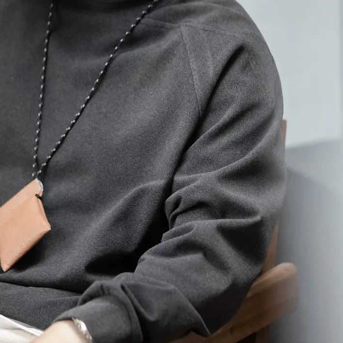 MADEN Retro Imitation Dralon High Collar Warm Raglan Sleeve Bottoming Shirt